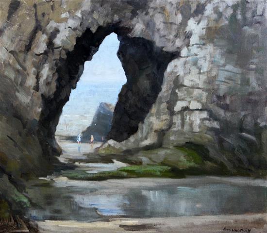 John Wheatley (1892-1955) Cliff archway - Gower 20 x 24in.